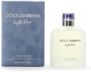 D&G Light Blue Pour Homme by Dolce & Gabbana eau de toilette for men 6.7oz